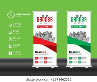 Simple Roll up Template design editable vector