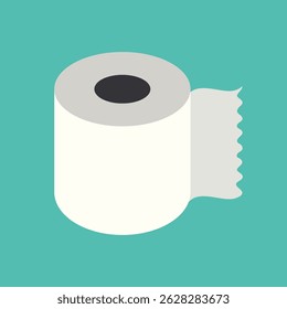 Simple Roll of White Toilet Paper
