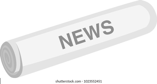 Simple rolled up newspaper.  Transparent background in vector file.