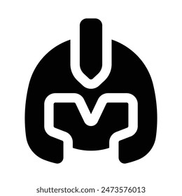 Simple Roman Helmet glyph icon. The icon can be used for websites, print templates, presentation templates, illustrations, etc