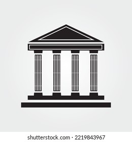 Simple Roman temple symbol vector illustration template