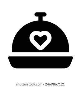 Simple Romantic Dinner glyph icon. The icon can be used for websites, print templates, presentation templates, illustrations, etc