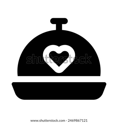 Simple Romantic Dinner glyph icon. The icon can be used for websites, print templates, presentation templates, illustrations, etc