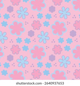Simple Romantic Floral Seamless Pattern