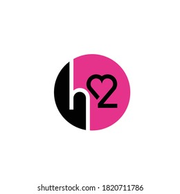 a simple and romantic heart 2 love logo design