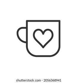 Simple romantic line icon. Premium symbol in stroke style. Design of romantic icon. Vector illustration.