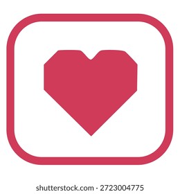 Simple romantic love button symbol for user interface and social media interaction