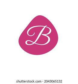 Simple romantic modern abstract lettering sign creative design symbol logo, letter b