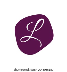 Sencilla romántica moderna inscripción abstracta signo de diseño creativo logo de la letra l