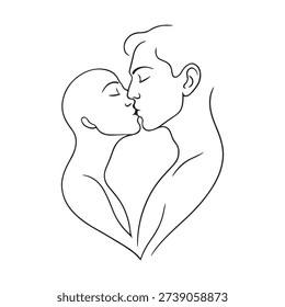 Simple Romantic Pair Line Artwork