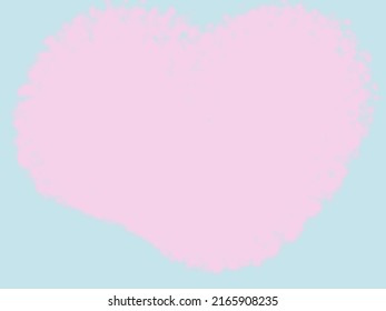 simple romantic vector Illustration with pastel Pink heart on blue background,love Card.