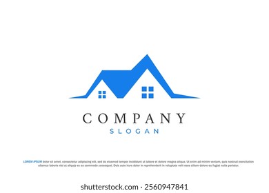 simple roof big house real estate logo template