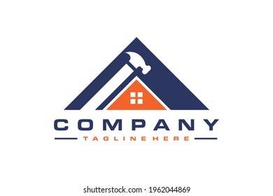 the simple roof hammer logo	