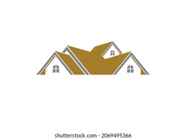 Concepto de diseño del logotipo de techo simple relacionado con bienes inmuebles o inmuebles