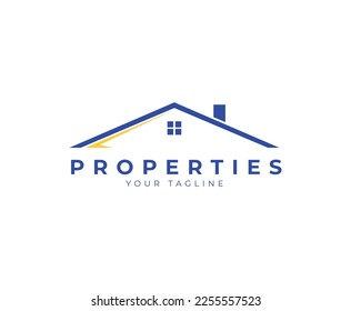 Simple Roof Real Estate Logo Design Template