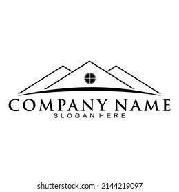 Simple roof symbol vector logo
