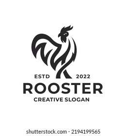 Simple Rooster Chicken Cock Livestock farm Logo Design