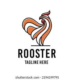 Simple Rooster Chicken Cock Livestock farm Logo Design