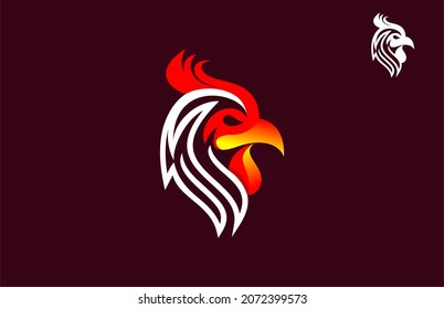 Simple Rooster Head Logo Vector