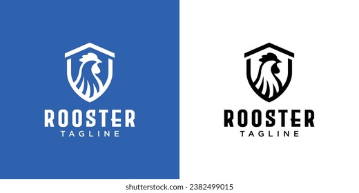 simple rooster icon logo white background