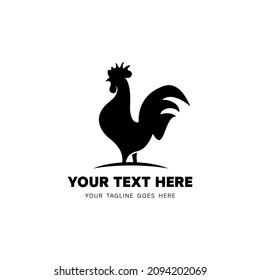 simple rooster logo design, modern rooster icon vector