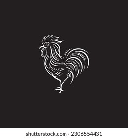 simple rooster logo icon designs vector black and white