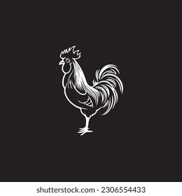 simple rooster logo icon designs vector black and white