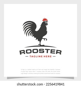 Simple rooster logo and vector logotype icon design concept