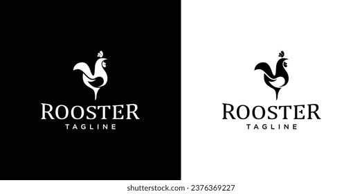 simple rooster logo white background