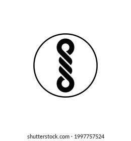 simple rope loop logo vector