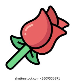 Simple Rose colorful icon. The icon can be used for websites, print templates, presentation templates, illustrations, etc	
