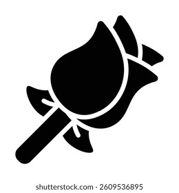 Simple Rose glyph icon. The icon can be used for websites, print templates, presentation templates, illustrations, etc	
