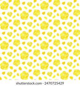 Simple rose illustration pattern (yellow)