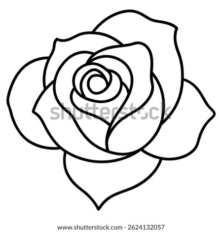 Simple Rose Line Art for Digital Design – Modern and Minimalist Floral Illustration
