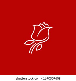 Simple Rose Logo Icon Vector Design