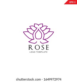 Simple rose logo template vector