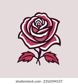 ein einfacher Rose-Logo-Vektorgrafik, ästhetische Rose, Vektorgrafik ohne Schattendetails
