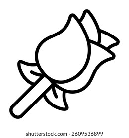 Simple Rose outline icon. The icon can be used for websites, print templates, presentation templates, illustrations, etc	
