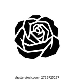 Einfaches Logo-Design-Konzept in Rosenform. Abstrakte Rosenschild-Illustration, Vektor.