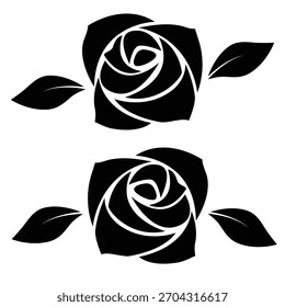Simple rose silhouette illustration material