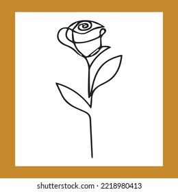 Simple rose sketch design made on a white background