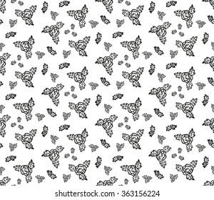 simple roses leaf ans petals pattern