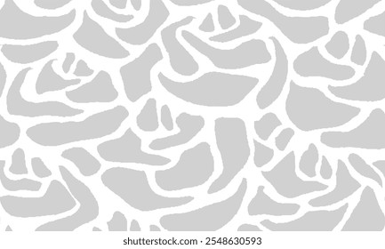 Simple Roses Seamless Pattern. Grey Colored Seamless Pattern.
