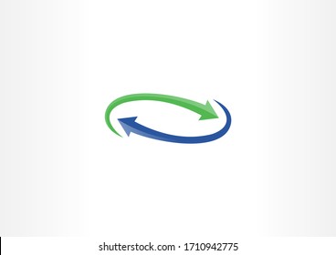 Simple rotate arrows concept logo design template