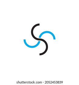 simple rotating letter S logo symbol vector