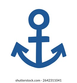 Simple and rough blue anchor illustration