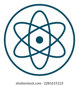 Simple round atom icon. Vector.