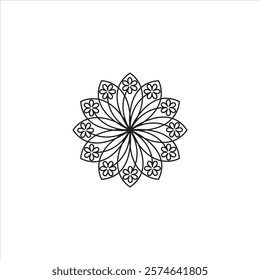 Simple round beautiful flower mandala.