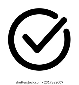 Icono de casilla de verificación redonda simple. Confirmar icono. Vector.