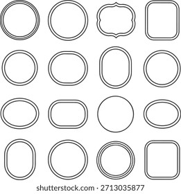 Conjunto de Quadros de Contorno Circular Arredondado Simples